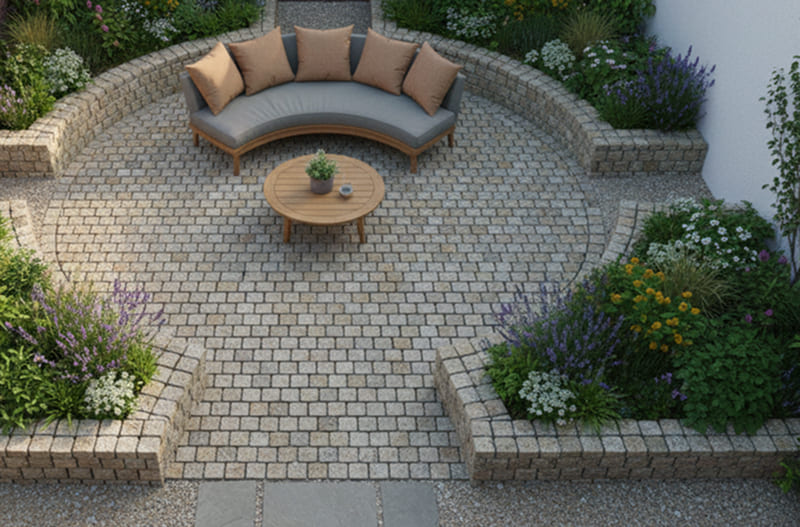 Tiger Skin Granite Cobbles on Mesh Gallery Image 1